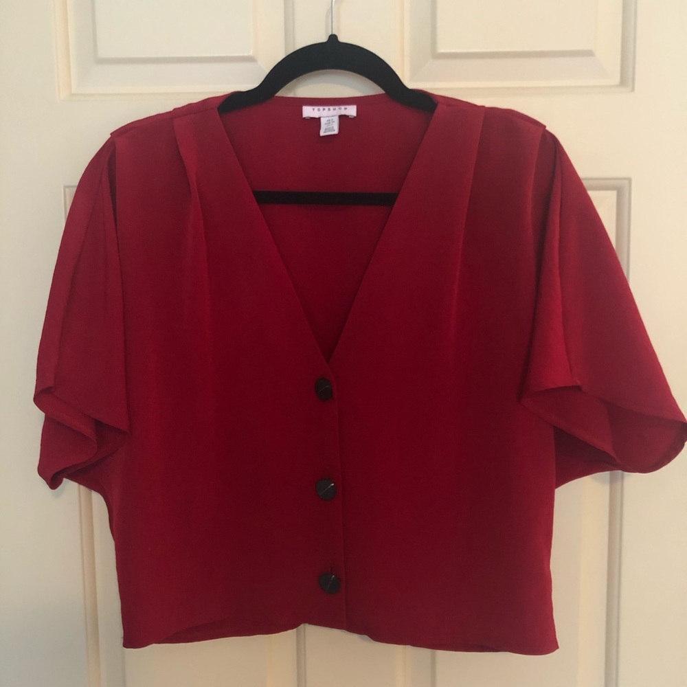 Deep Red Topshop Blouse